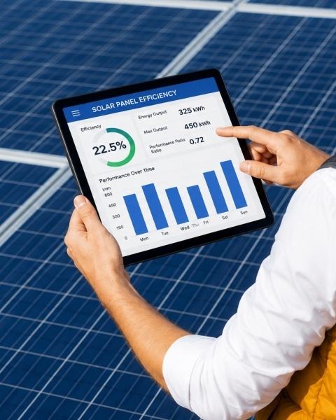 how to calculate efficiency of solar panel